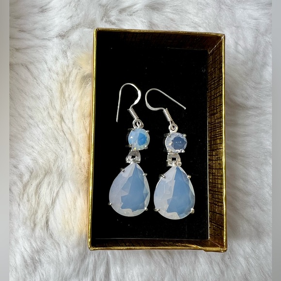 Opalite Large 925 Gemstone Necklace & Earrings Set - Picture 9 of 11